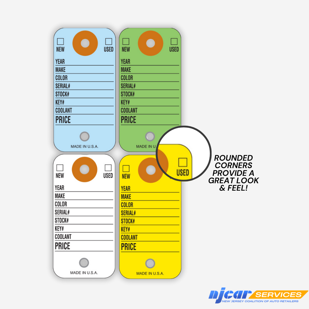 Colored Key Tags - with Rings