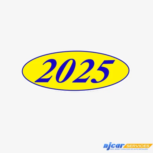 Blue & Yellow Oval Year Windshield Sign
