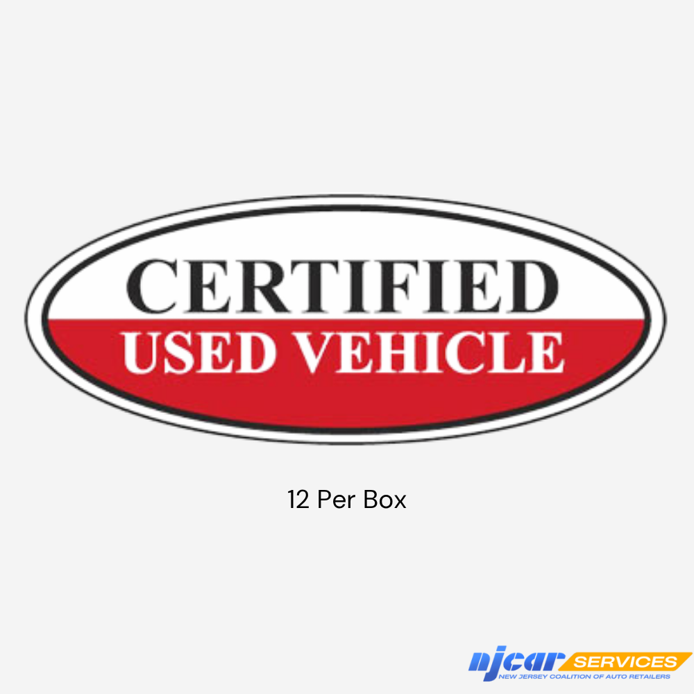 Certified Used Vehicle Oval Sign