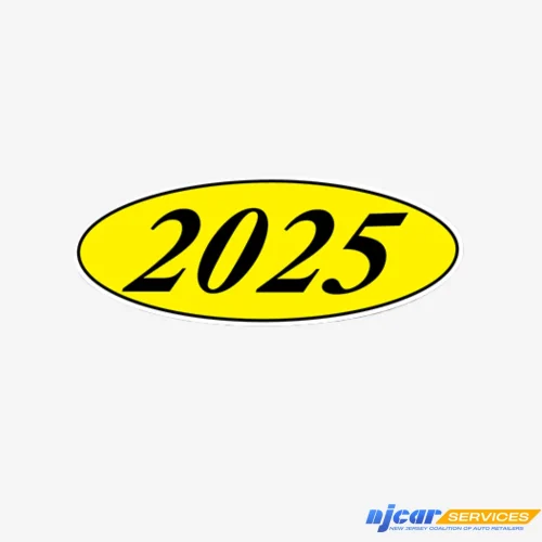 Black & Yellow Oval Year Windshield Sign